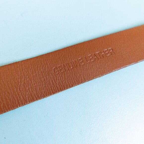 Y2k Genuine Leather Floral Printed Silver Buckle Faded Waist Belt Size Small - Picture 3 of 7